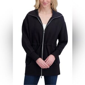 Converse Zip Up Hoodie Jacket long cinch waist Size XL